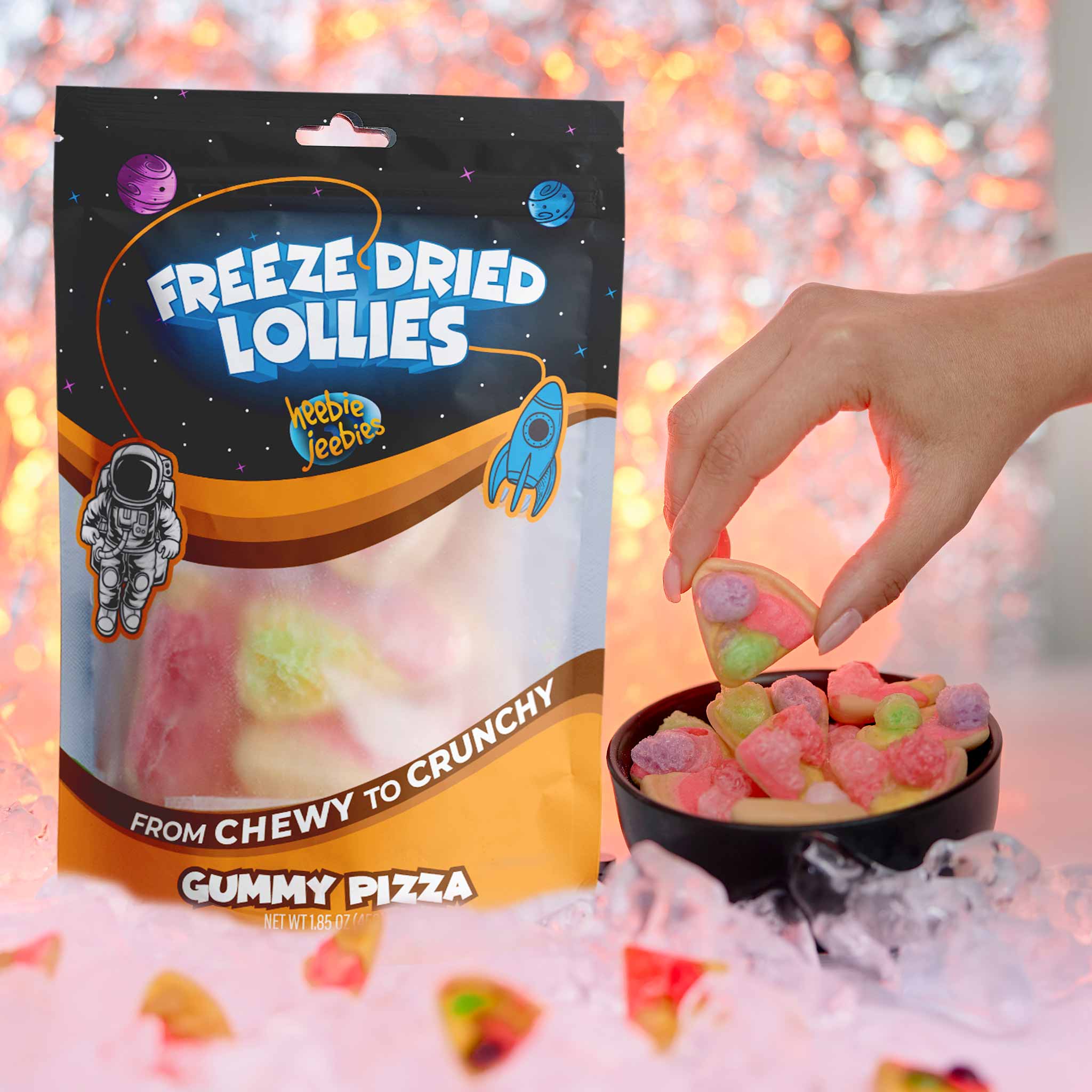 Heebie Jeebies | Freeze Dried Gummy Pizza Lollies | Large