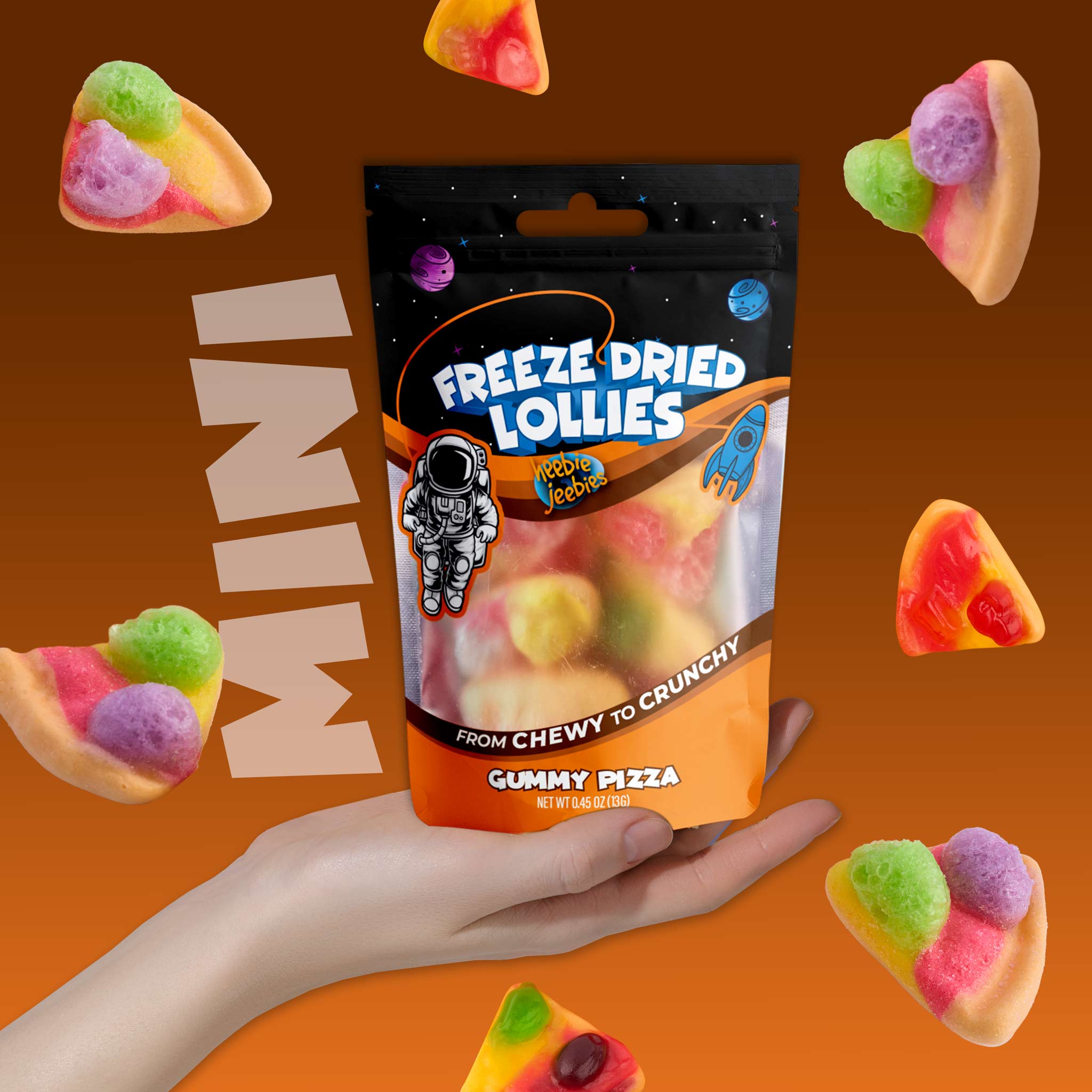 Heebie Jeebies | Freeze Dried Gummy Pizza Lollies | Mini