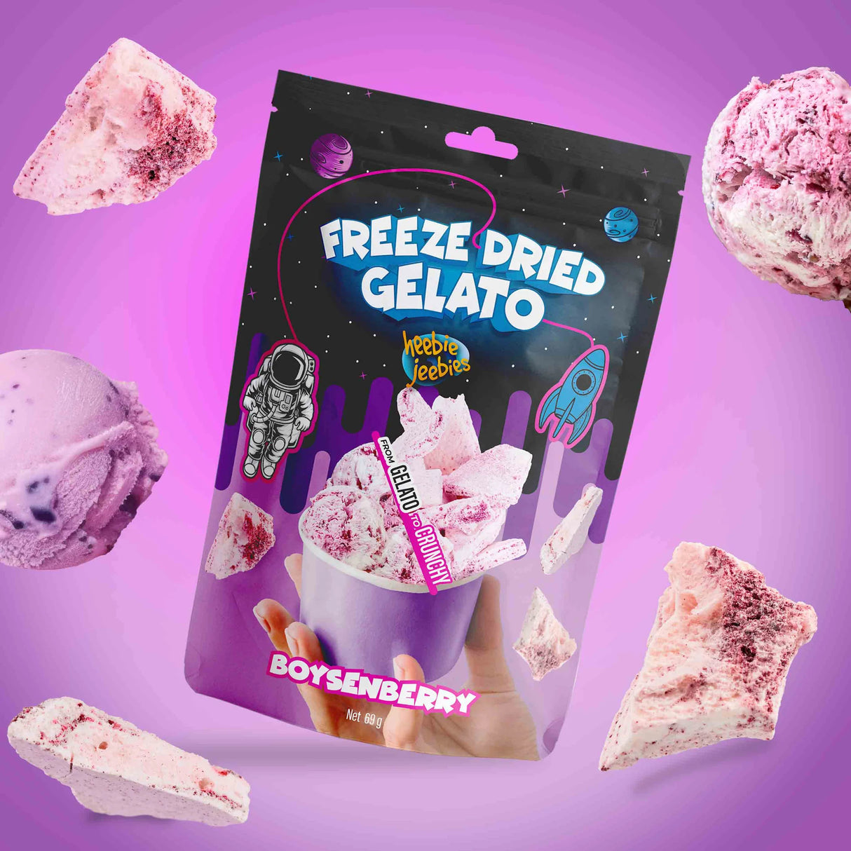 Heebie Jeebies | Freeze Dried Gelato | Boysenberry