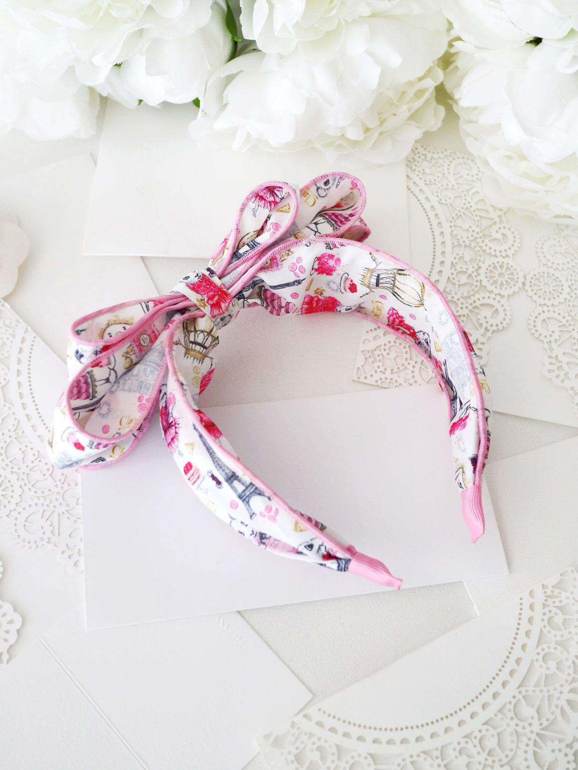 Claris Fashion Print Headband with Bow