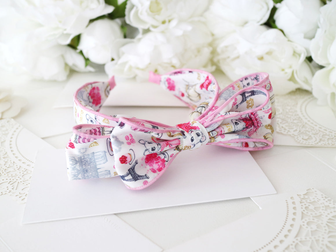 Claris Fashion Print Headband with Bow