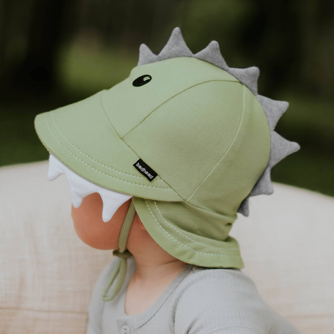Legionnaire Flap Sun Hat - Dinosaur - Khaki