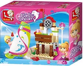 DAMAGED BOX Sluban | Girls Dream Surf Beach 84 Pieces - Toybox Tales