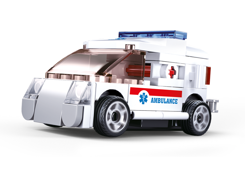 Sluban | Power Bricks Pull Back Car Ambulance 54 Pcs