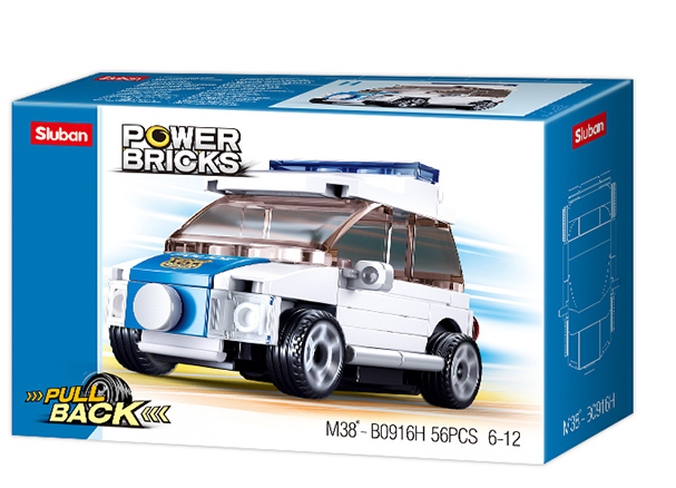 Sluban | Power Bricks | Pull Back Car 56 Pcs