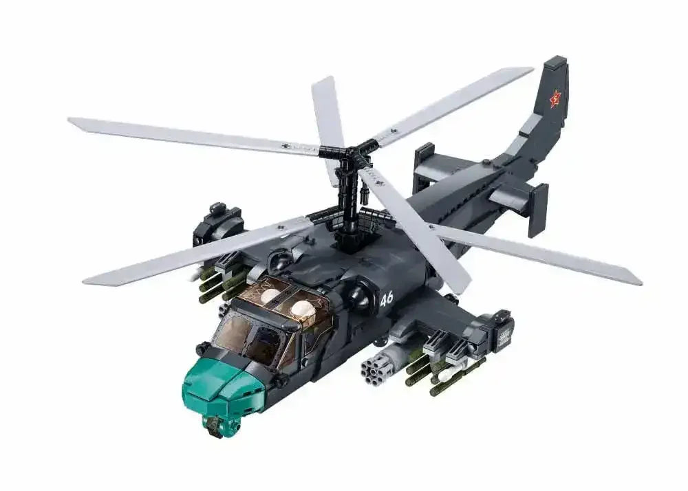 Sluban | Model Bricks | Ka-52S Helicopter Gunship Scale 1:35 913 Pcs - Toybox Tales