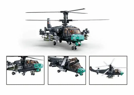 Sluban | Model Bricks | Ka-52S Helicopter Gunship Scale 1:35 913 Pcs - Toybox Tales