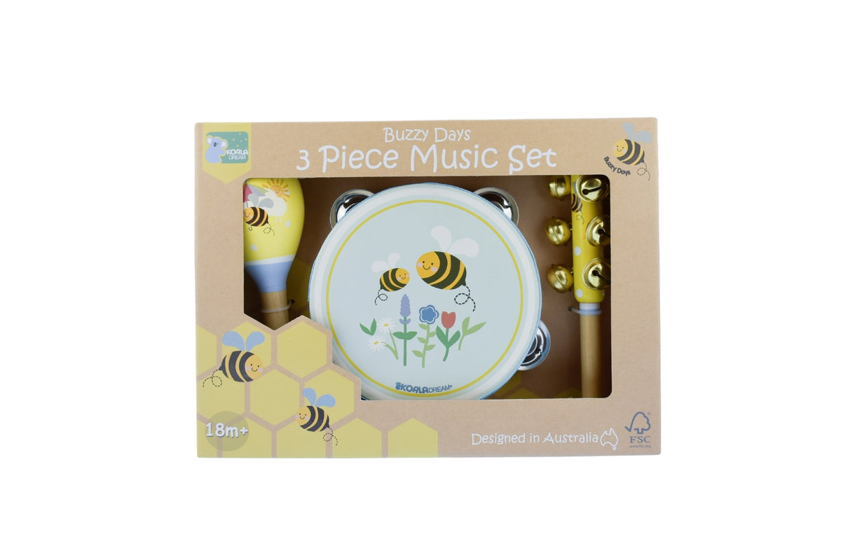 Buzzy Days Bee 3 Piece Musical Set