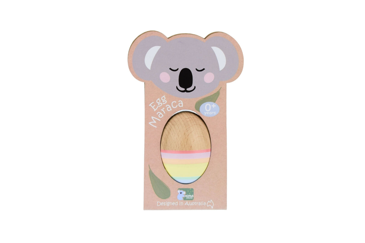 Wooden Rainbow Egg Shaker