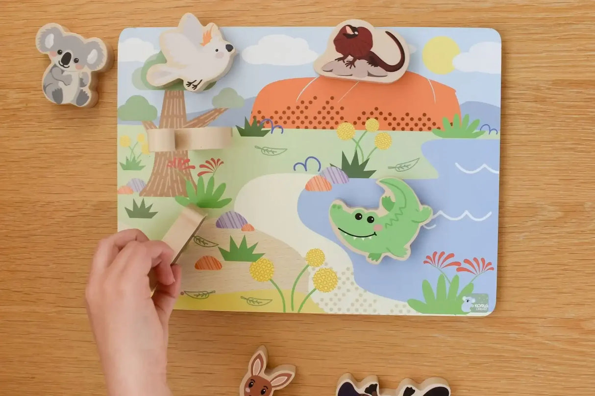 Wooden Chunky Puzzle Australian Animals