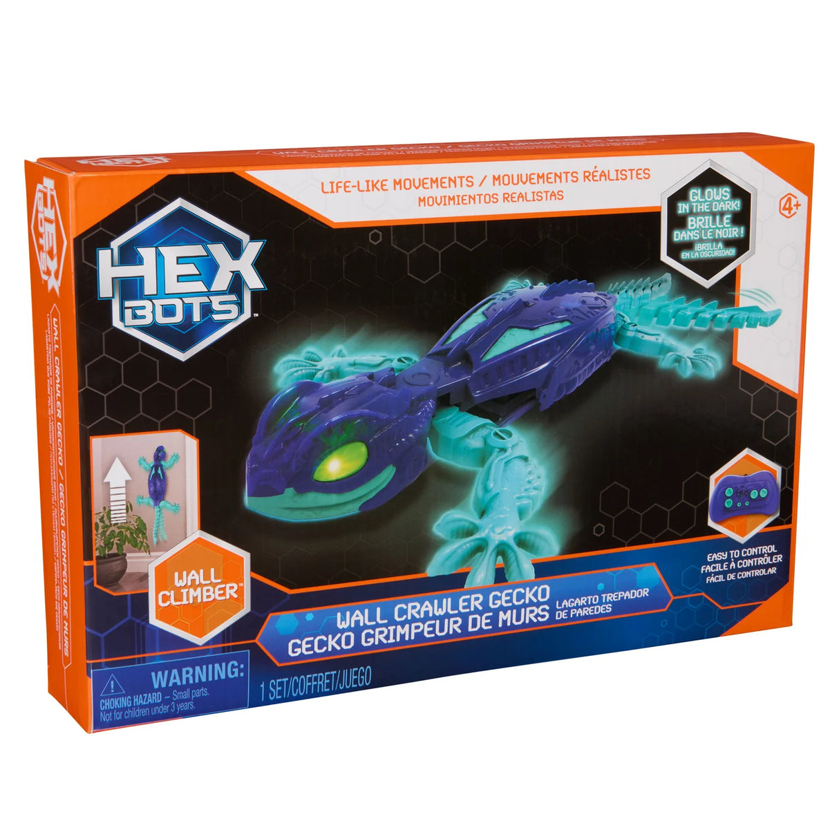 Hex Bots - Glow in the Dark Gecko Wall Crawler