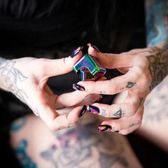 Kaiko Fidgets | Square Spinning Cube in Oil Slick