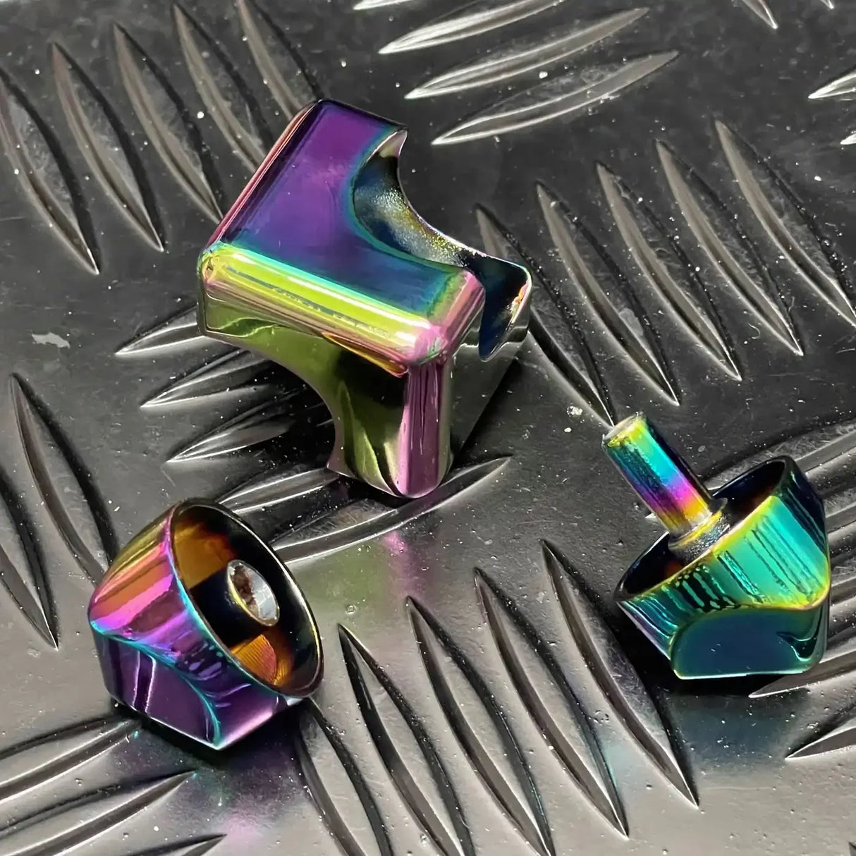 Kaiko Fidgets | Square Spinning Cube in Oil Slick