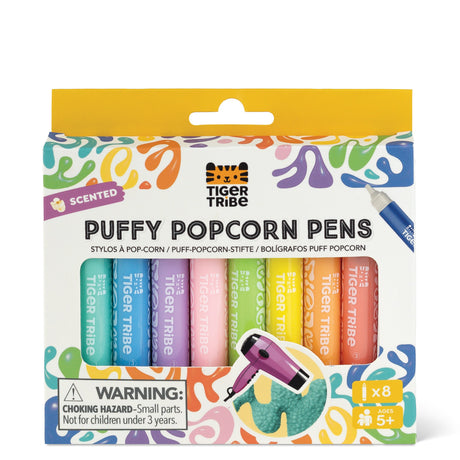 Tiger Tribe Scented Puffy Popcorn Pens set of 8
