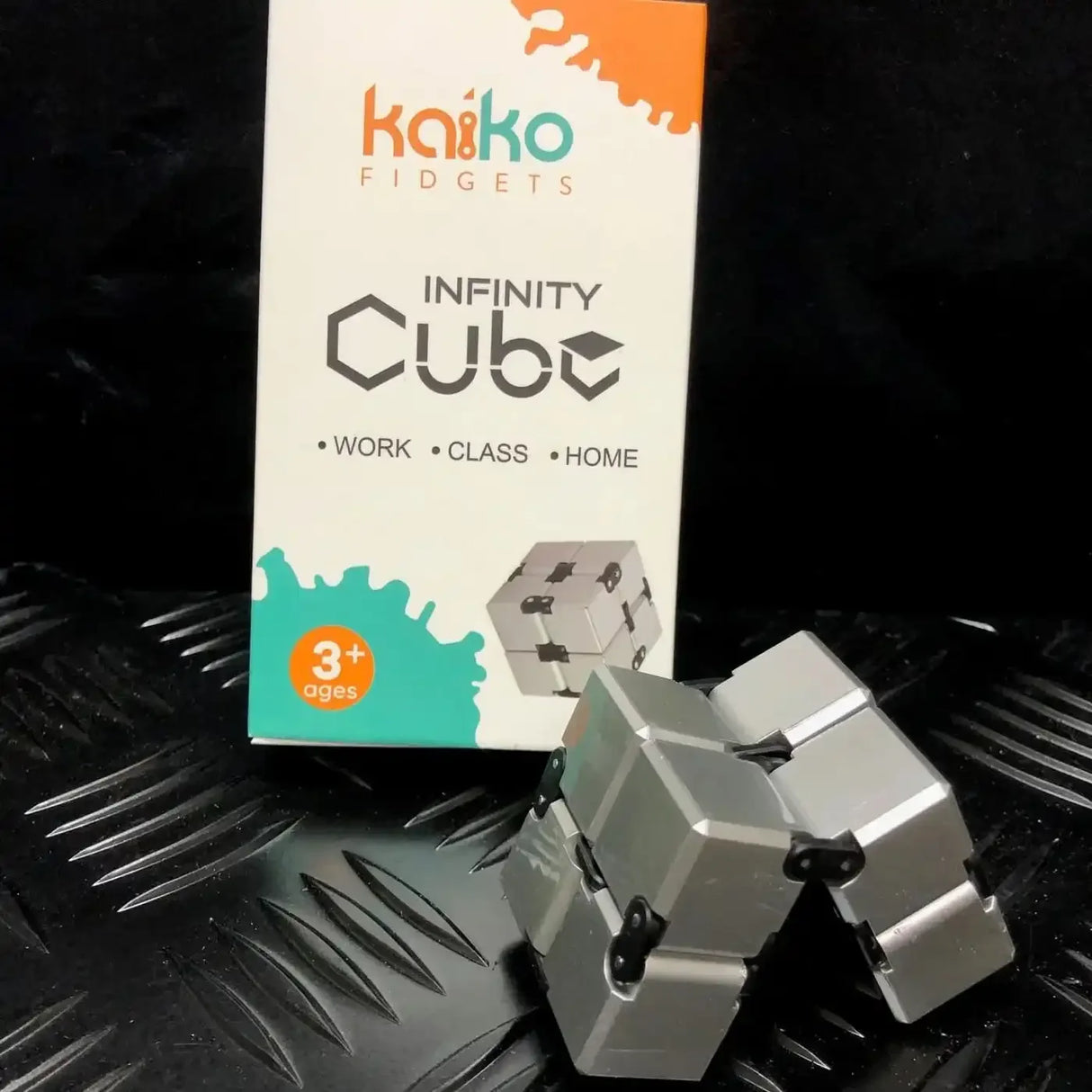 Kaiko Fidgets | Silver Infinity Cube Fidget  108 grams