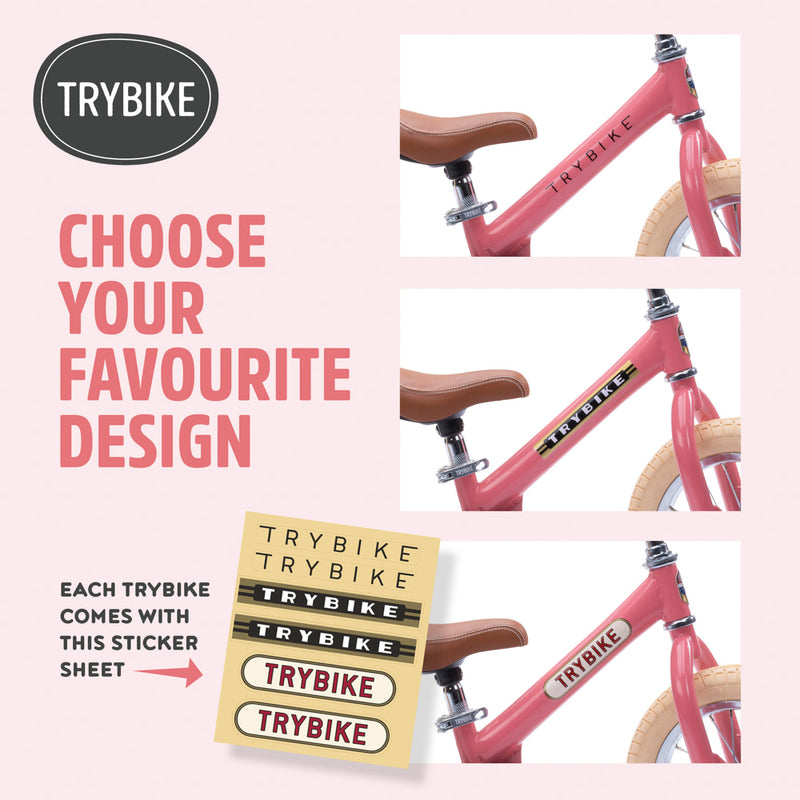 Trybike | Vintage Pink with Cream Tyres | Trike & Balance Bike