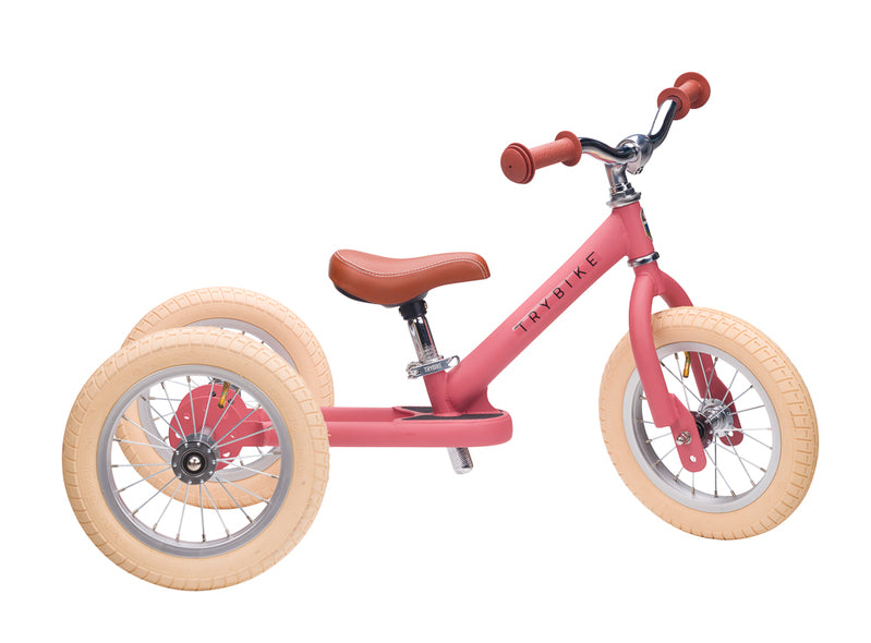 Trybike | Vintage Pink with Cream Tyres | Trike & Balance Bike