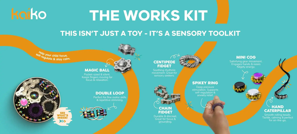 Kaiko Fidgets | The Works Fidget Kit Oil Slick