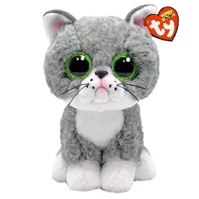 TY Beanie Boos FERGUS - Grey Cat - Regular - Toybox Tales