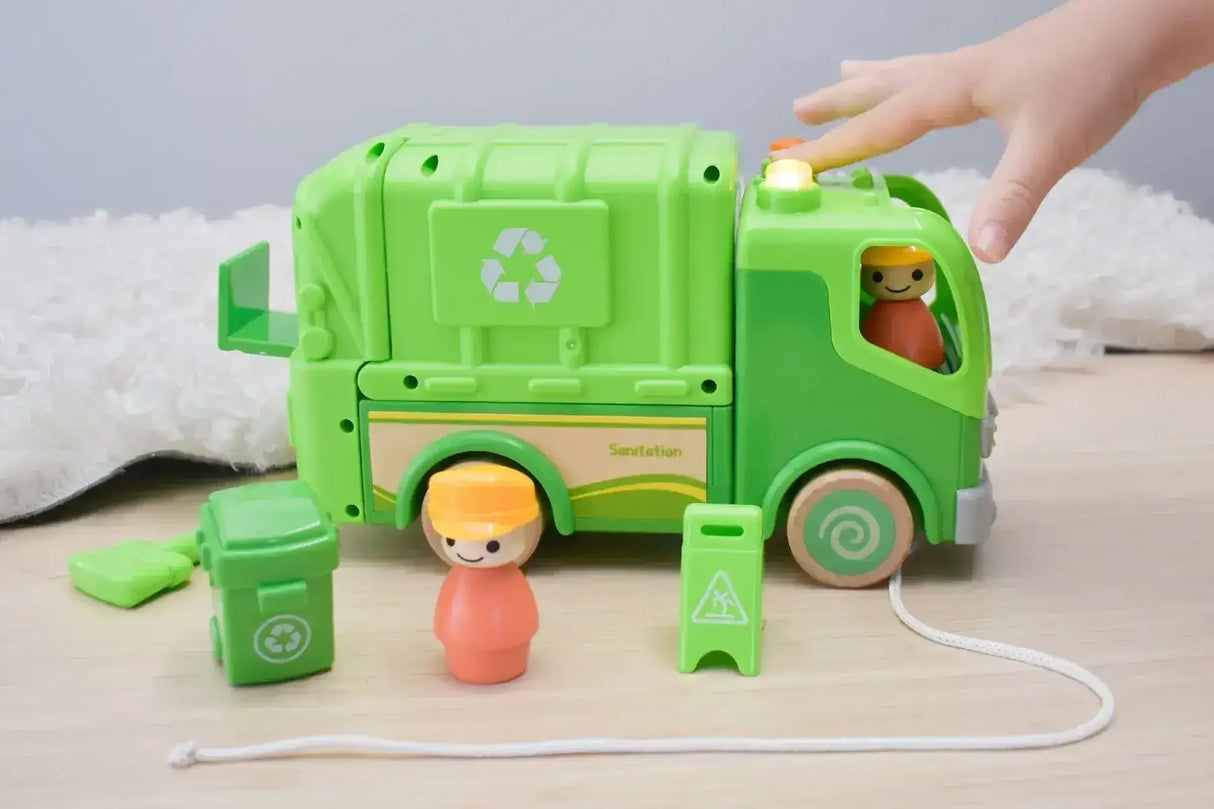 Wooden Recycling Truck with Sound and Light