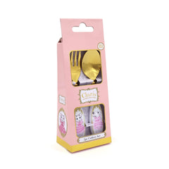 Claris 2 Piece Gold Cutlery Set - Toybox Tales