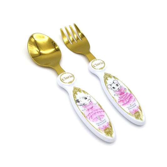 Claris 2 Piece Gold Cutlery Set - Toybox Tales