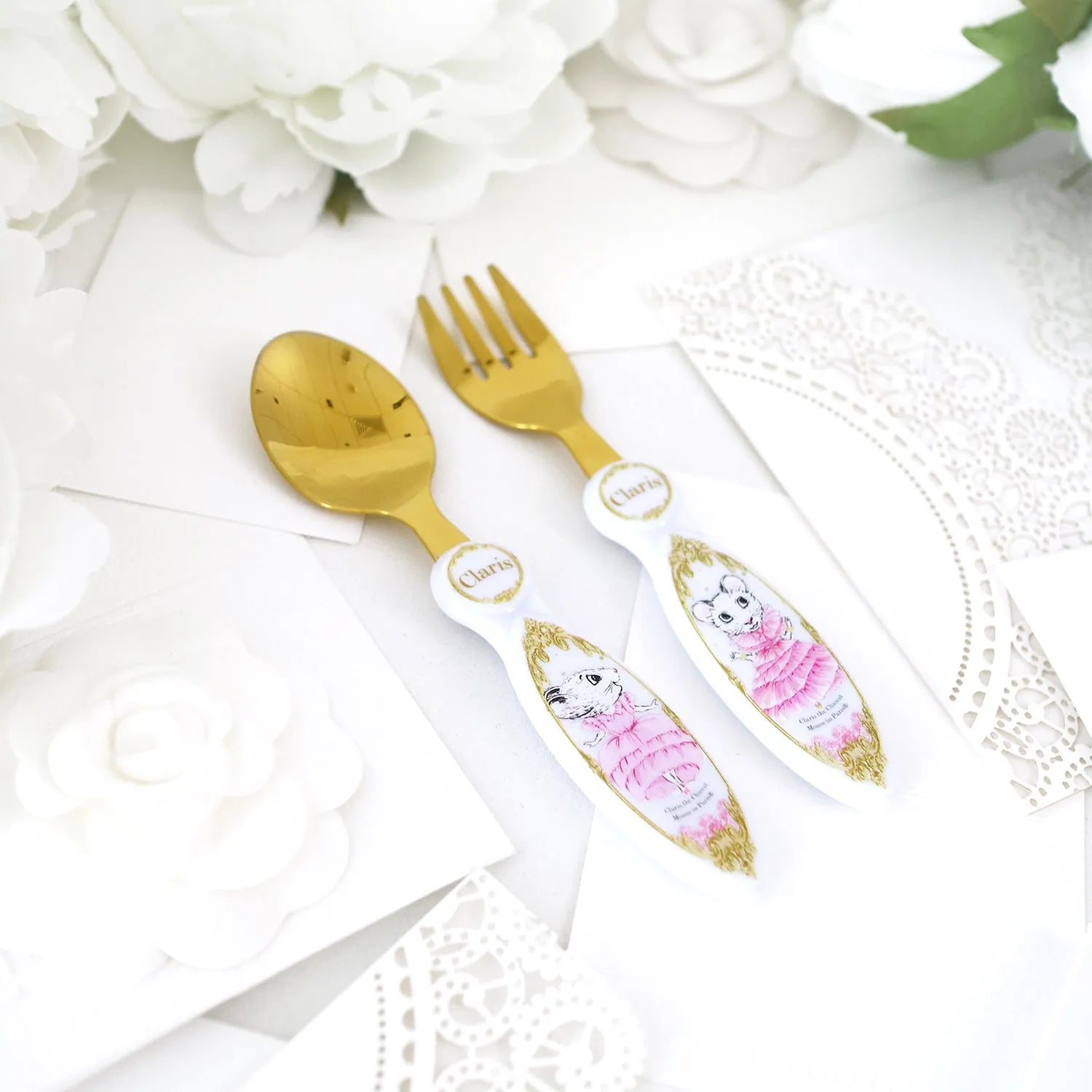 Claris 2 Piece Gold Cutlery Set - Toybox Tales