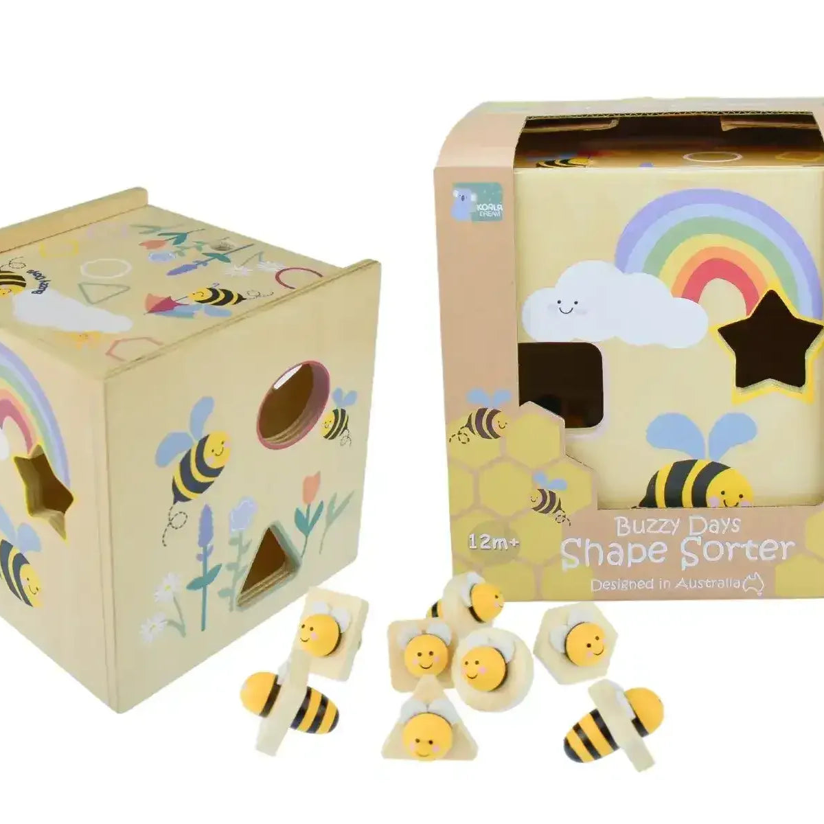 Buzzy Days Bee Wooden Shape Sorter – Toybox Tales