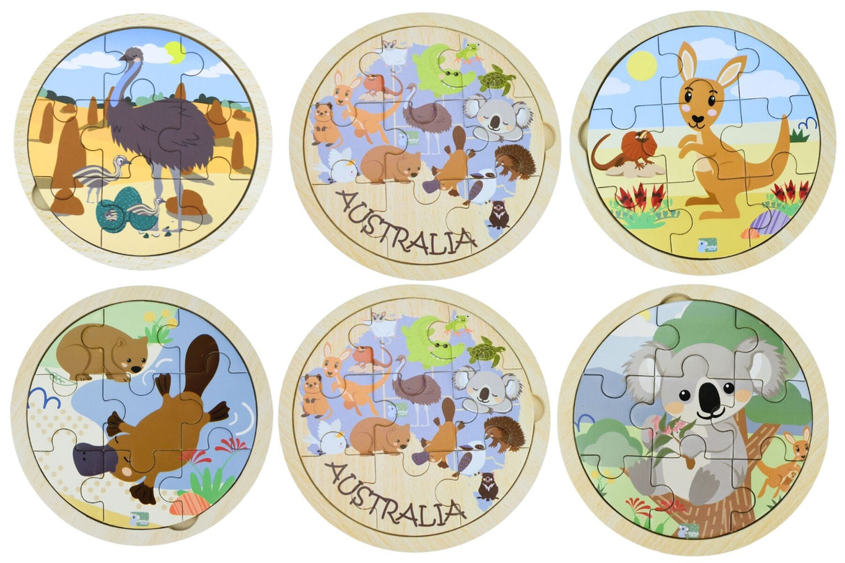 Wooden Australian Animal Puzzle 9 Pieces