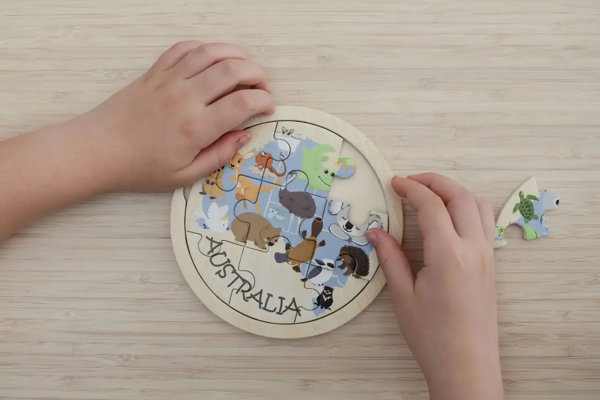 Wooden Australian Animal Puzzle 9 Pieces