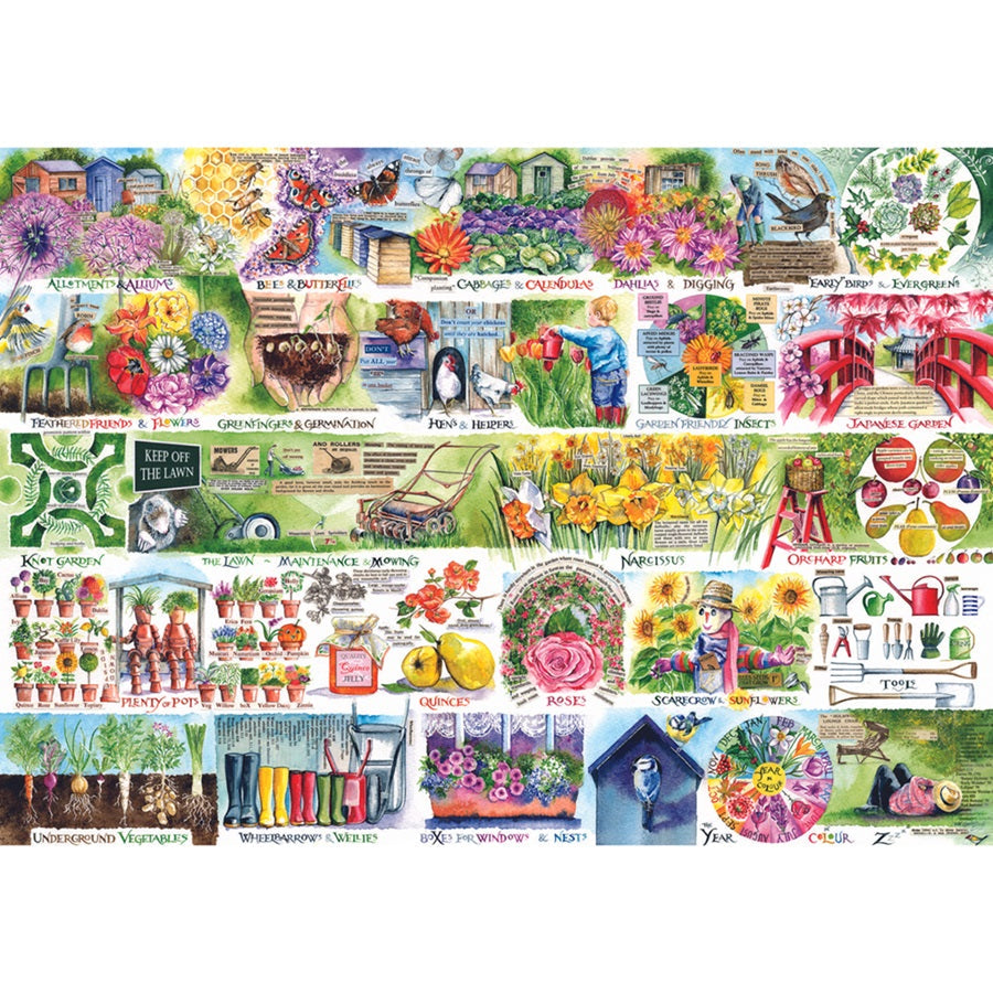 Gibsons Wheelbarrows & Wellies 1000 piece jigsaw puzzle