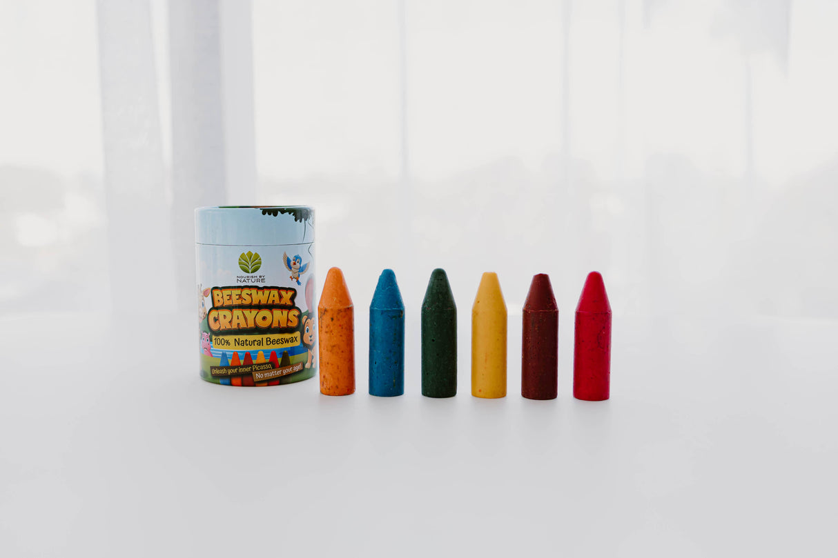 Nourish By Nature - Safe Crayons For Kids, Beeswax | Extra Thick