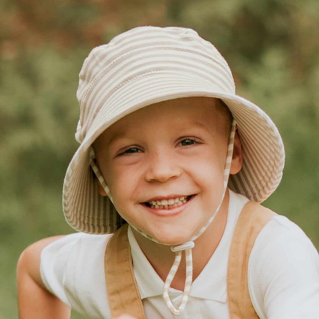 Kids Classic Bucket Sun Hat - Natural Stripe