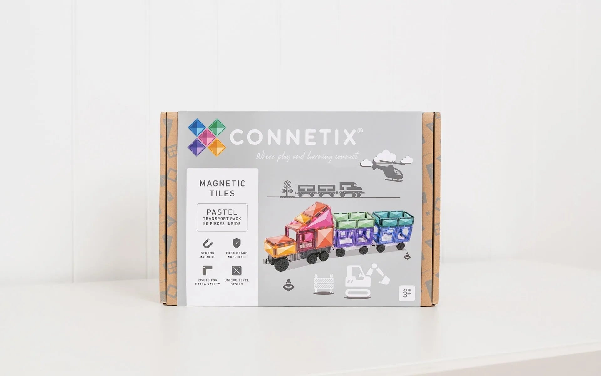 Connetix Pastel Transport Pack 50 Piece - Toybox Tales