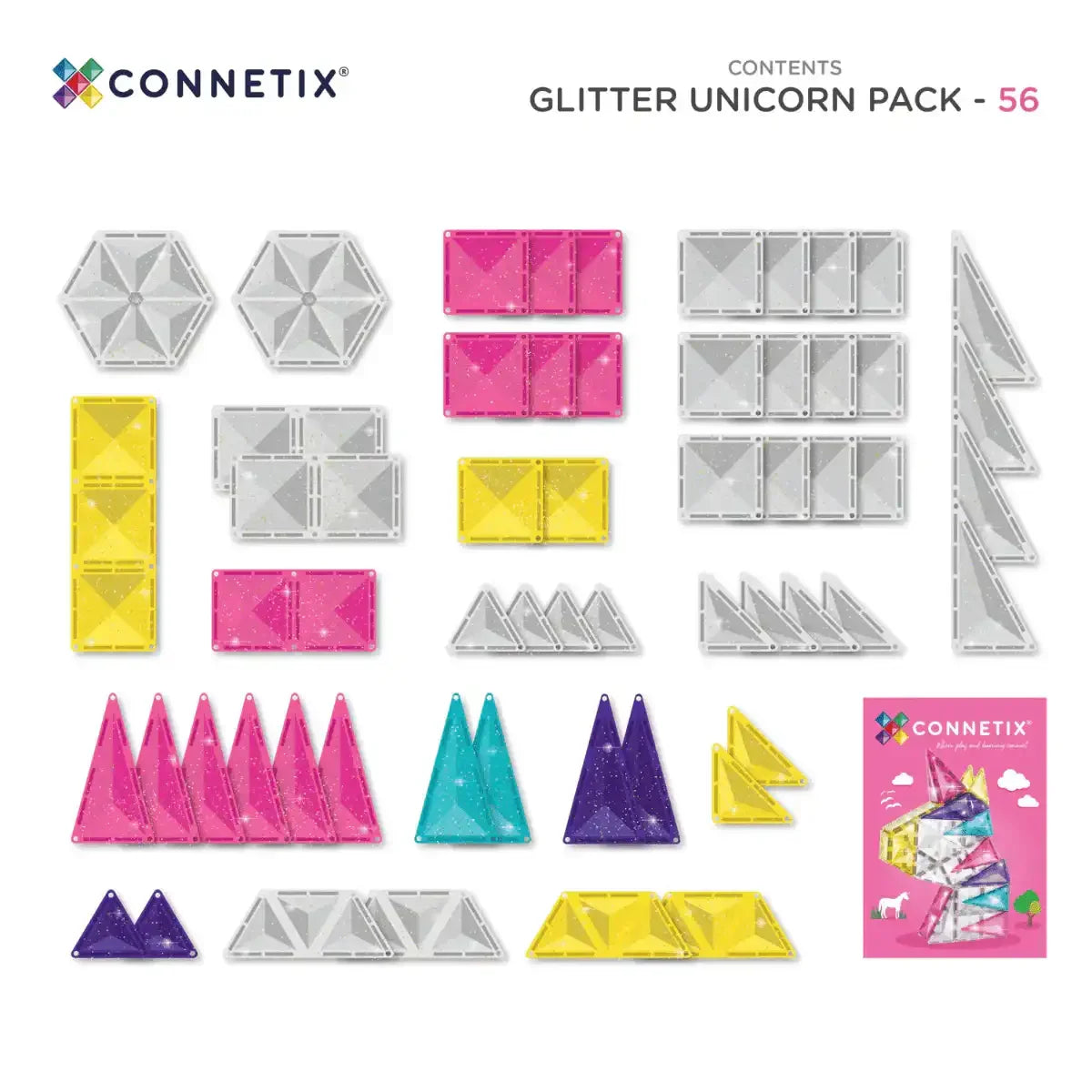 Connetix | Glitter Unicorn Pack 56 Piece