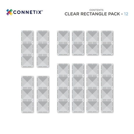 Connetix Clear Rectangle Pack 12 Piece