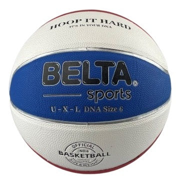 Basketball – Size 6 – Synthetic Leather, Red/White/Blue