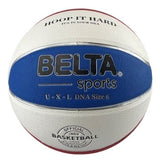 Basketball – Size 6 – Synthetic Leather, Red/White/Blue