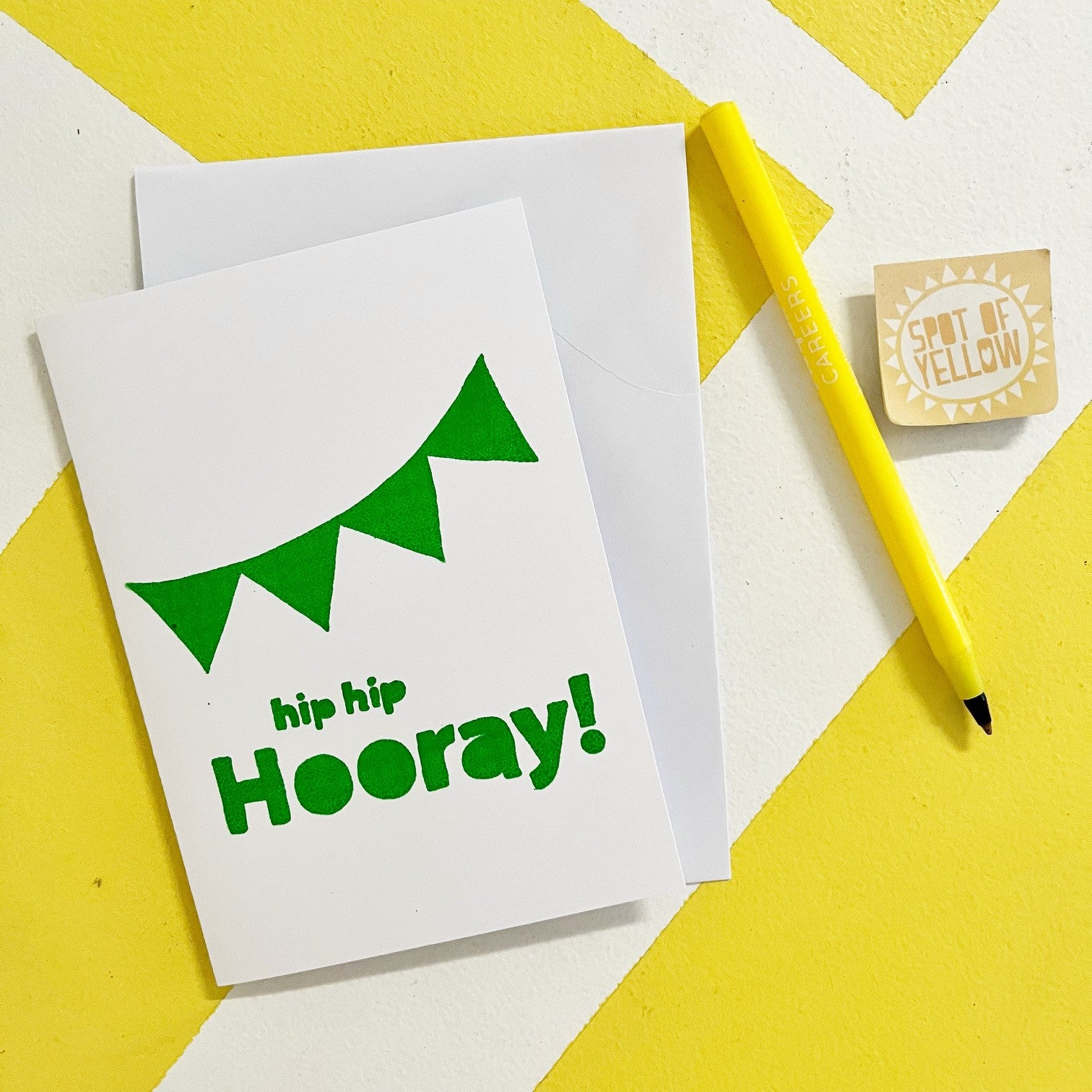 Hand Printed Greeting Card | Spot of Yellow