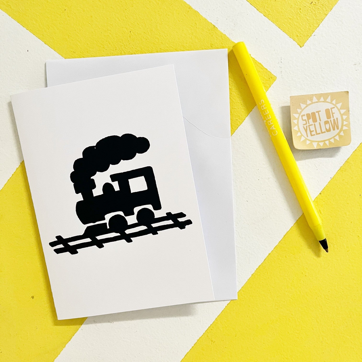 Hand Printed Greeting Card | Spot of Yellow