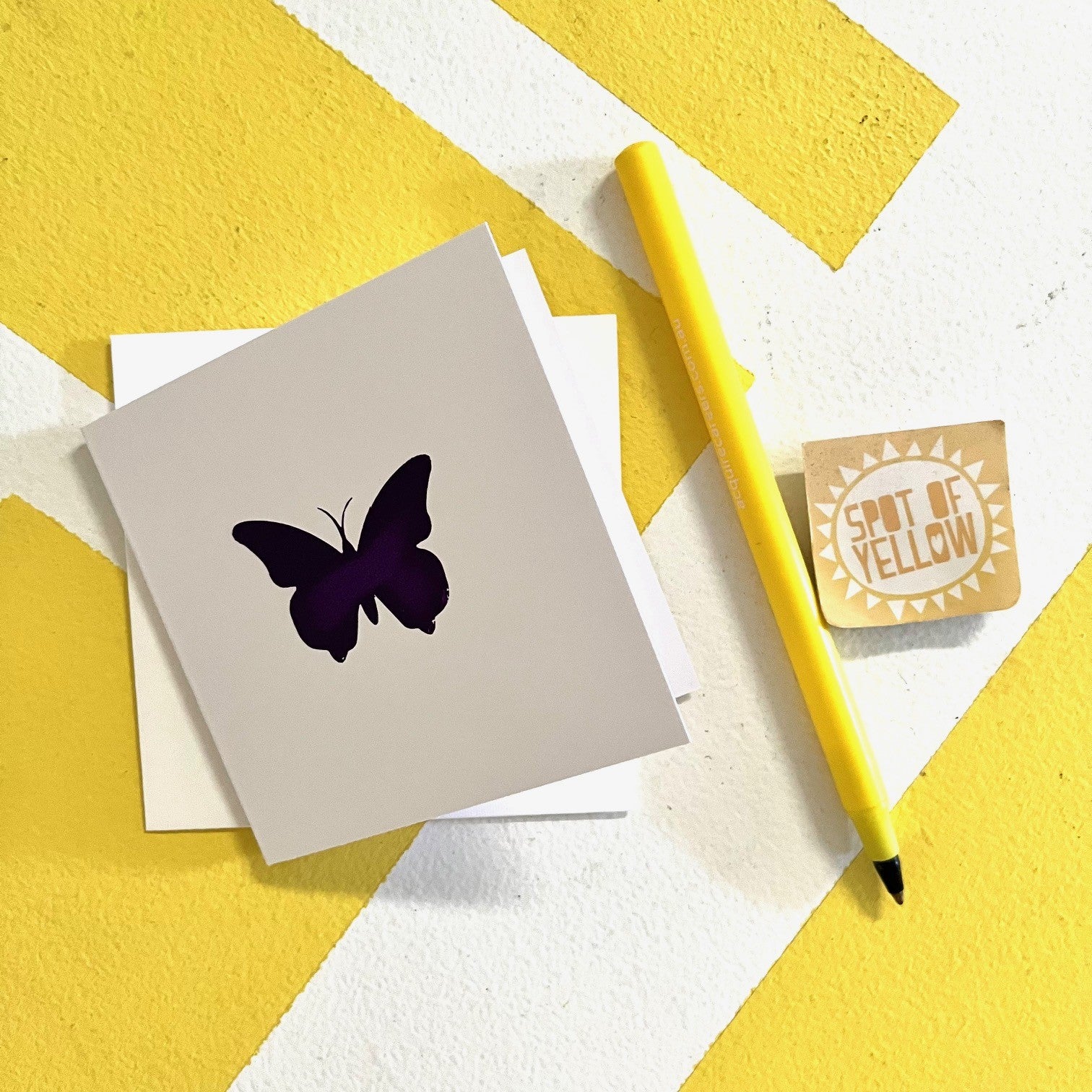 Hand Printed Greeting Card | Spot of Yellow