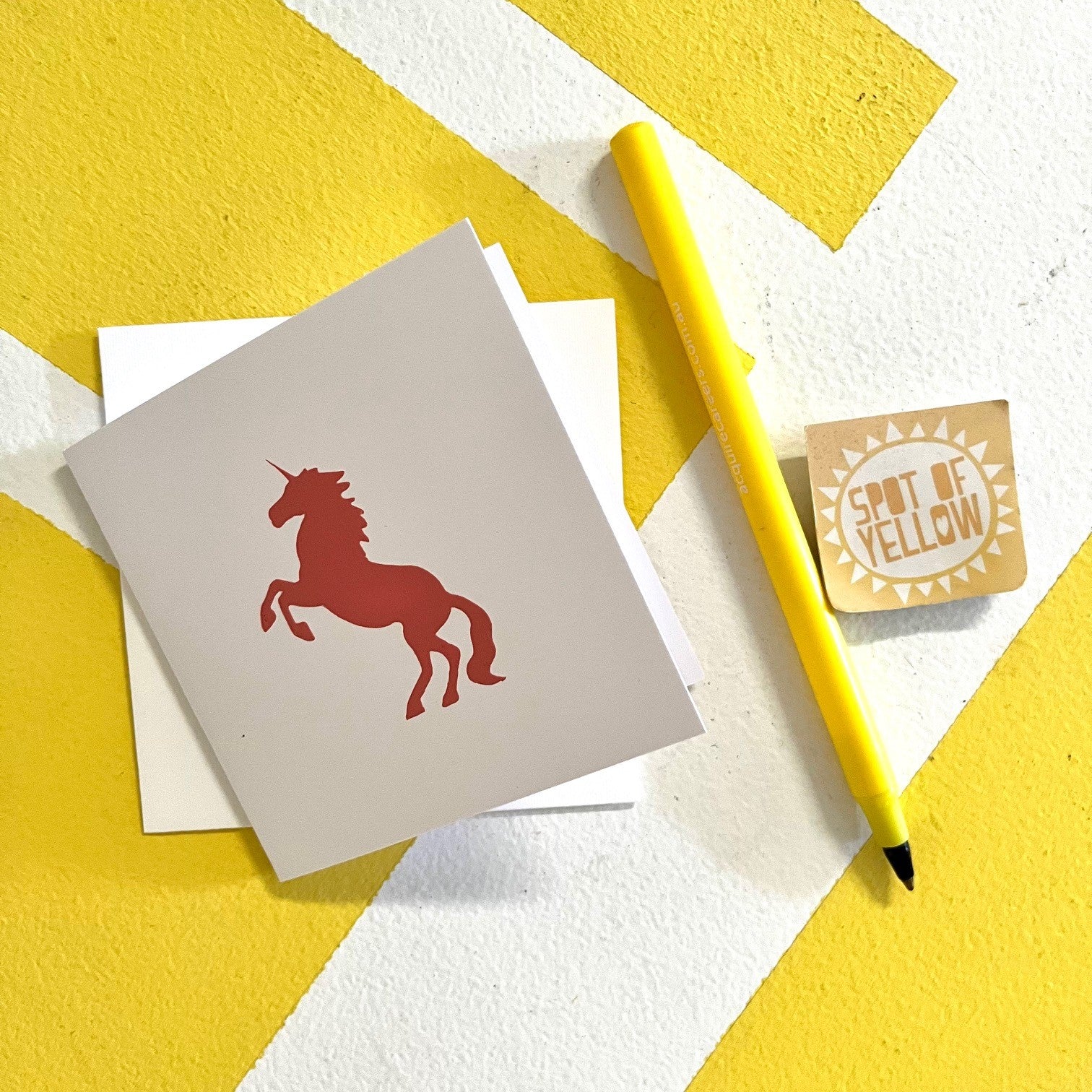 Hand Printed Greeting Card | Spot of Yellow