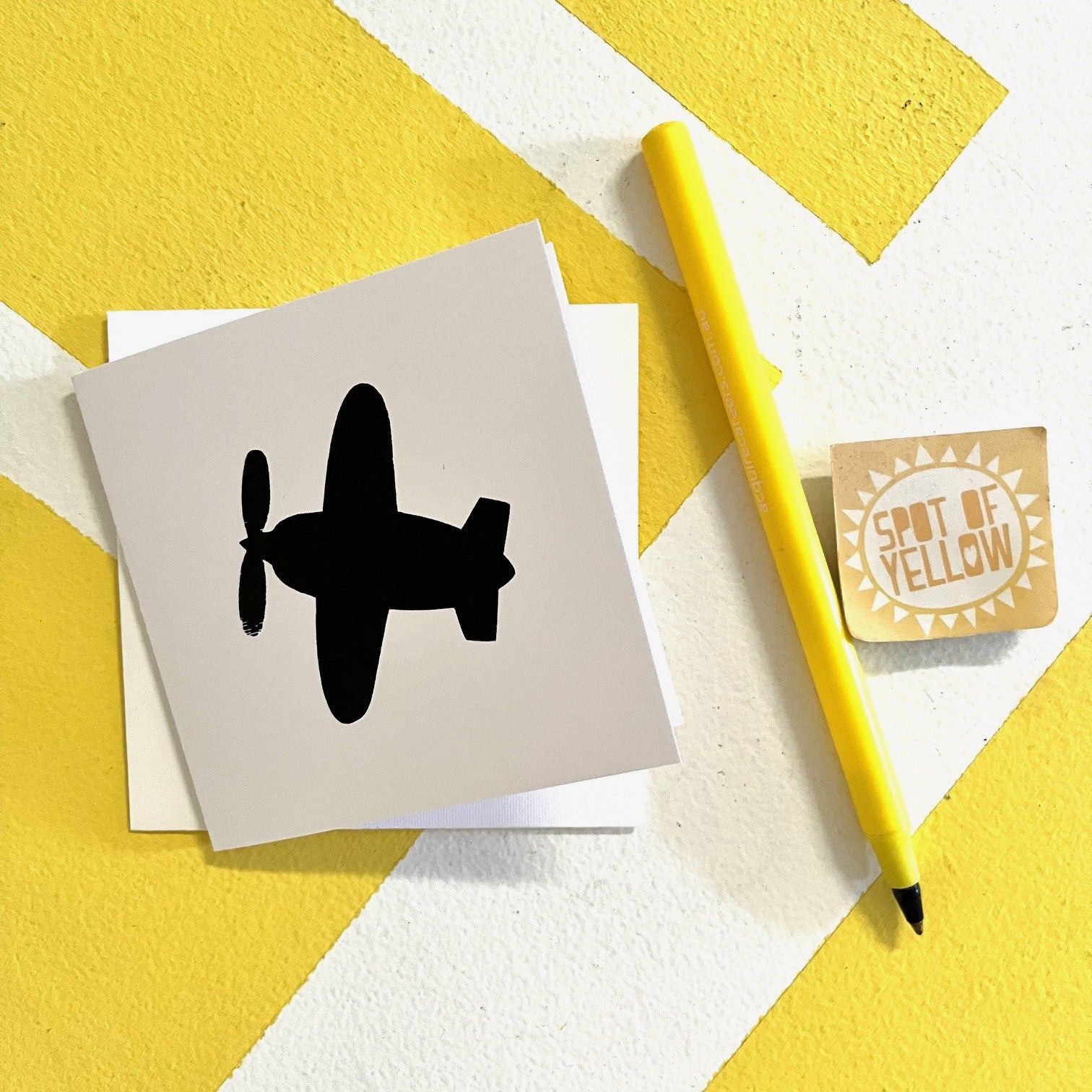 Hand Printed Greeting Card | Spot of Yellow