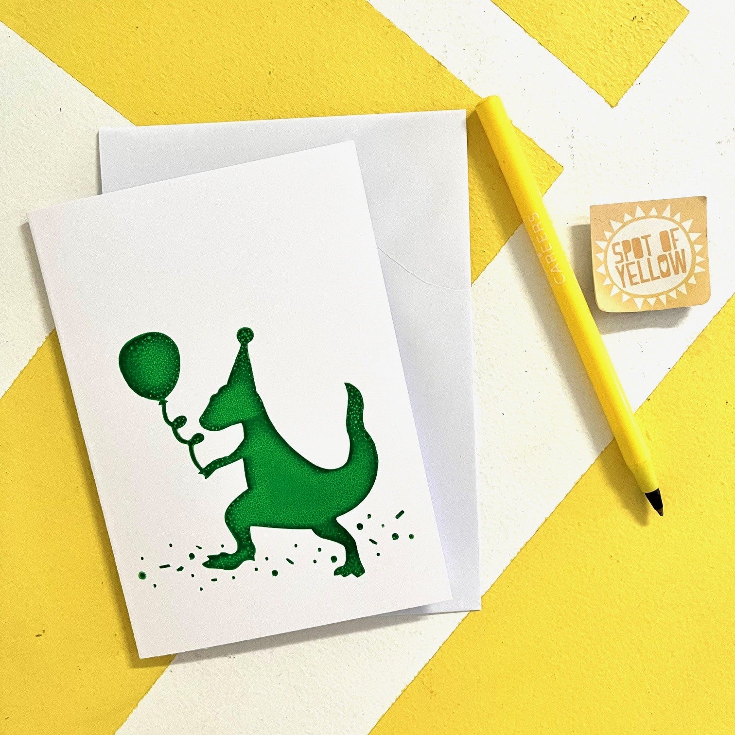 Hand Printed Greeting Card | Spot of Yellow