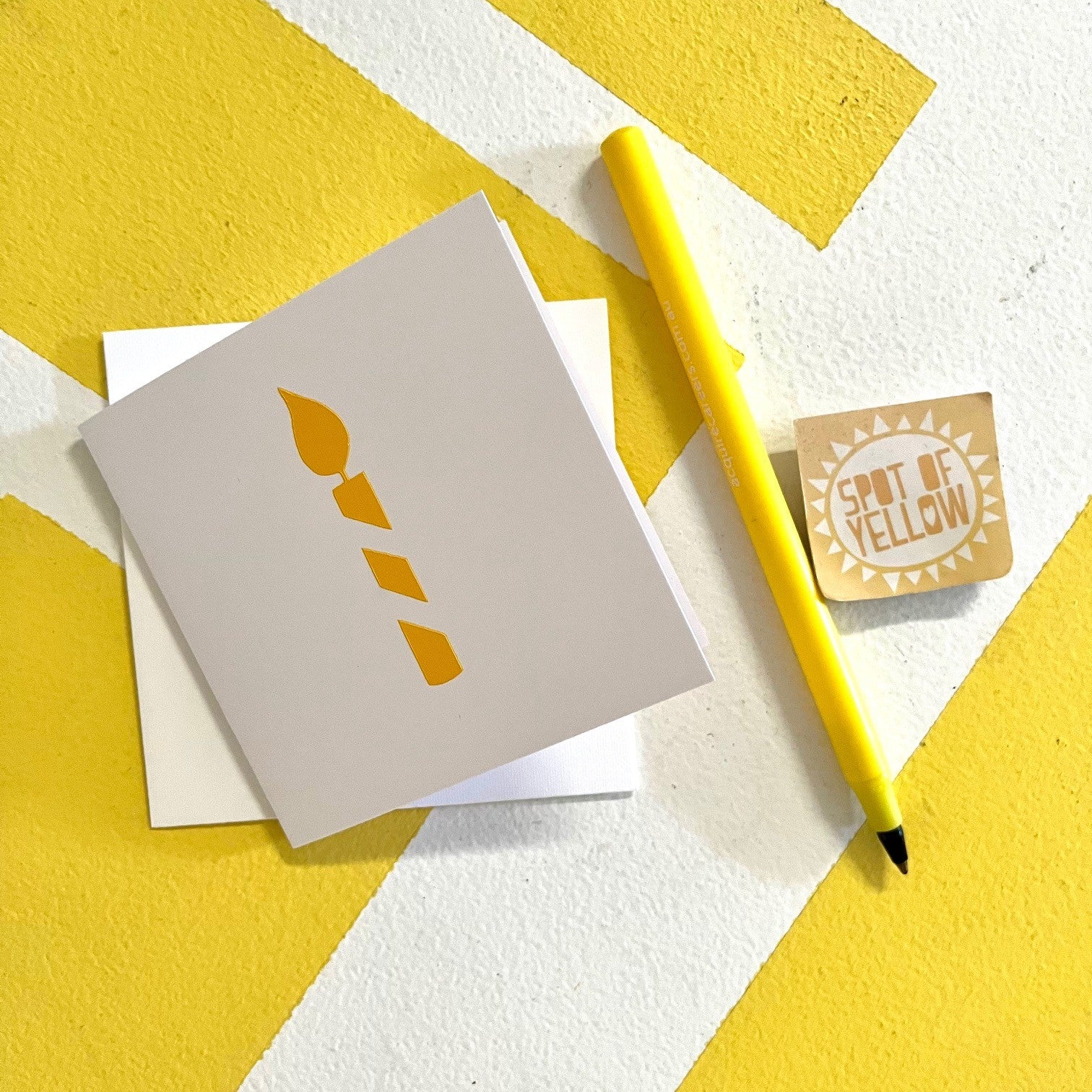 Hand Printed Greeting Card | Spot of Yellow