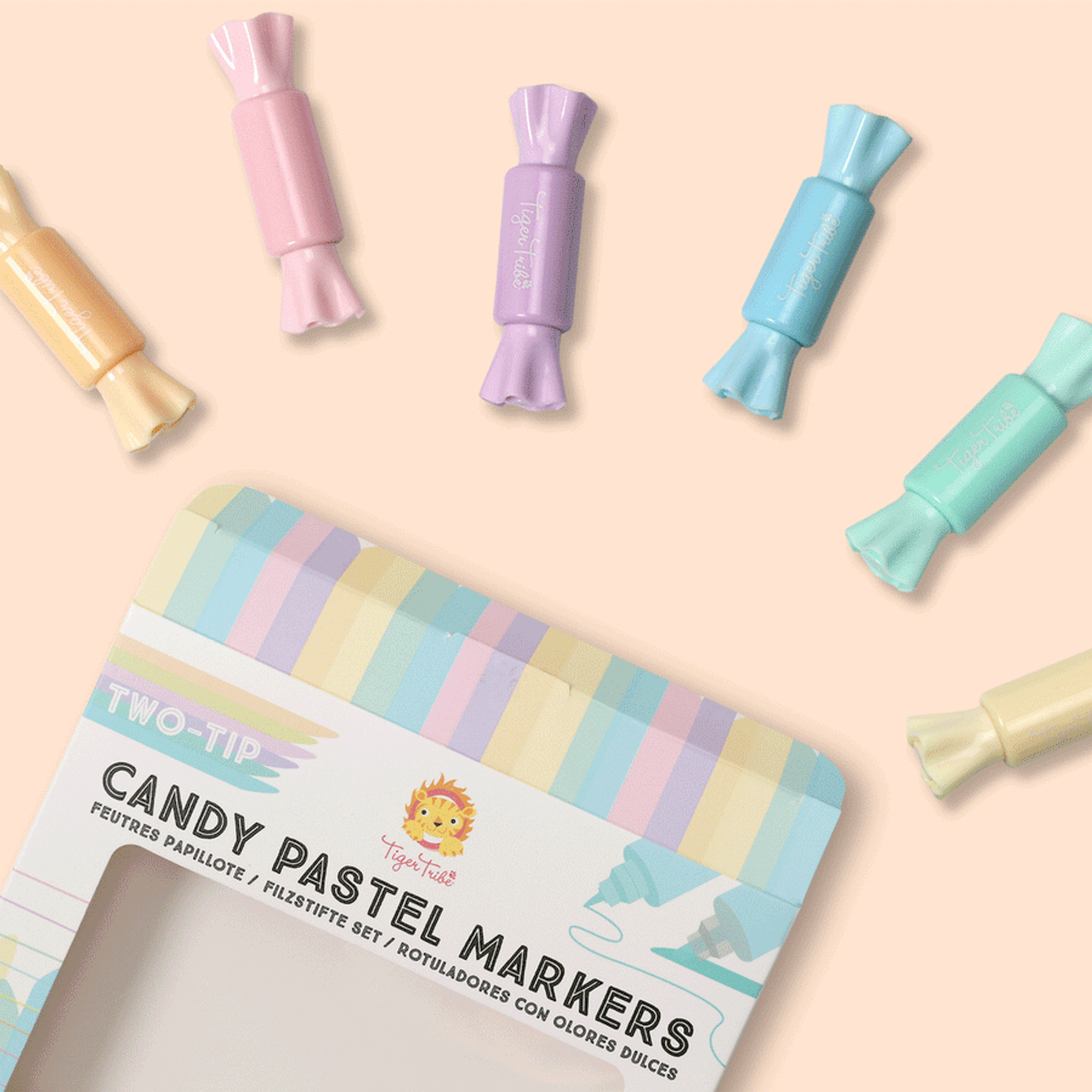 Two-Tip Candy Pastel Markers - Tiger Tribe - Toybox Tales