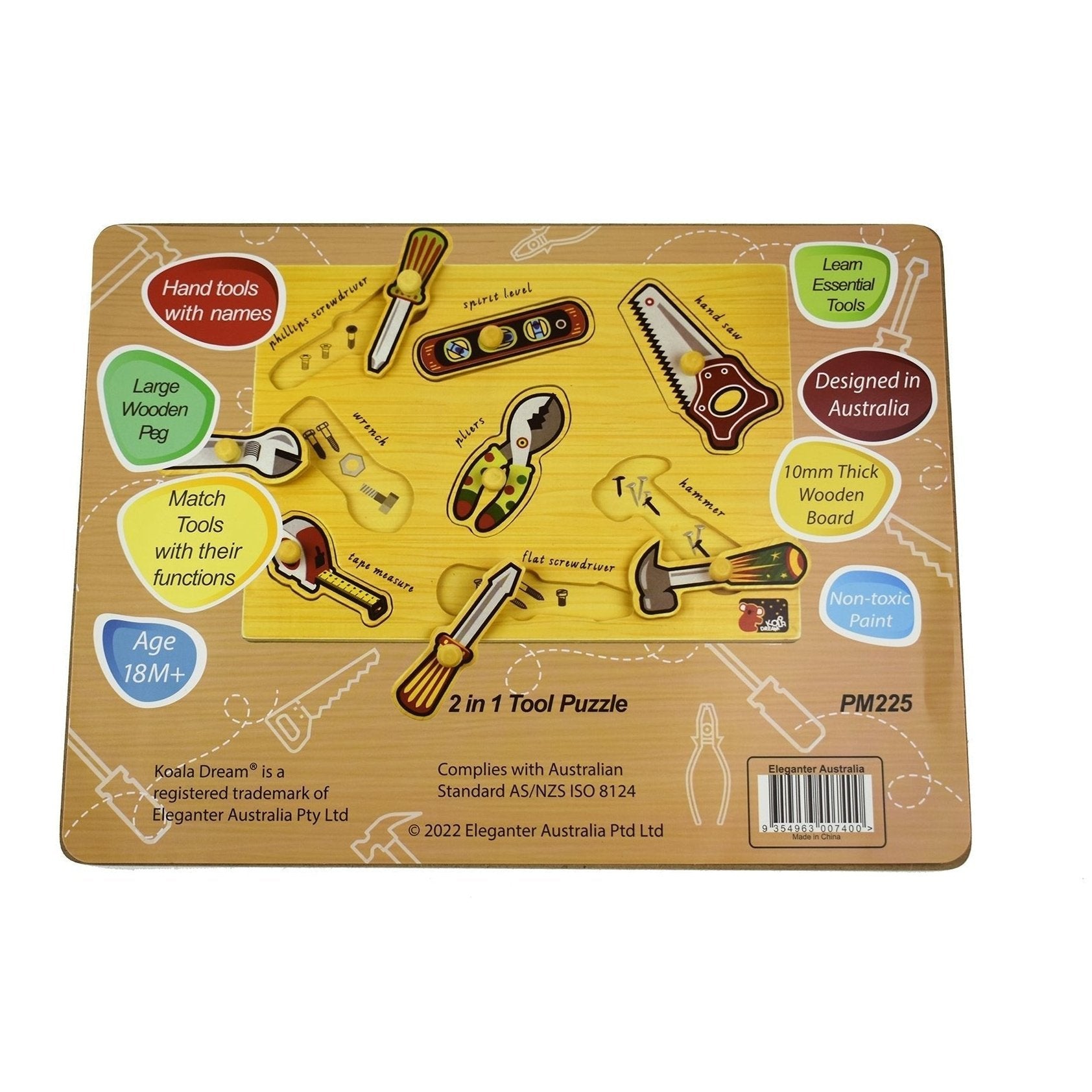 2 in 1 Peg Puzzle - Tools - Toybox Tales