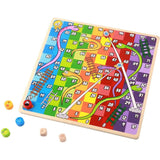 2 in 1 Wooden Board Game - Ludo, Snakes & Ladders - Toybox Tales