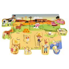 2 in 1 Peg Puzzle - Farm - Toybox Tales