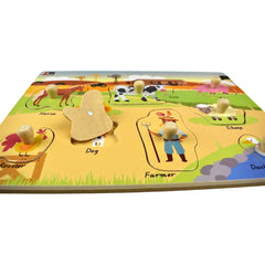 2 in 1 Peg Puzzle - Farm - Toybox Tales